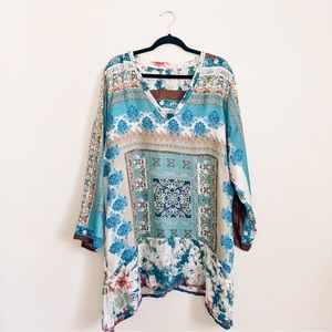 Johnny Was Blue Floral Chapman Tunic